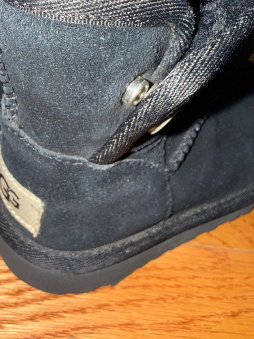 UGG Kids Black Suede Short Boots